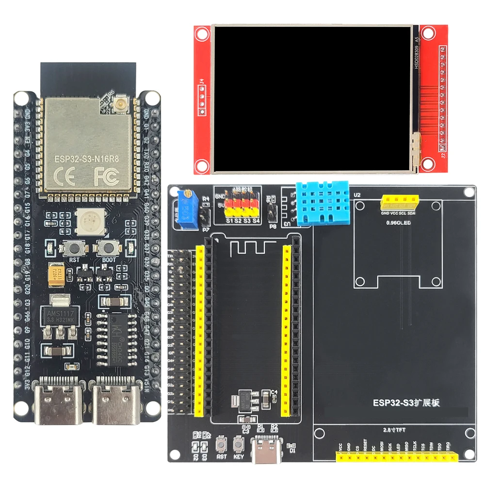 Esp32 S3 Devkitc 1 - ESP32-S3-DevKitC-1 Geliştirme Kartı Kiti, 2,8 inç