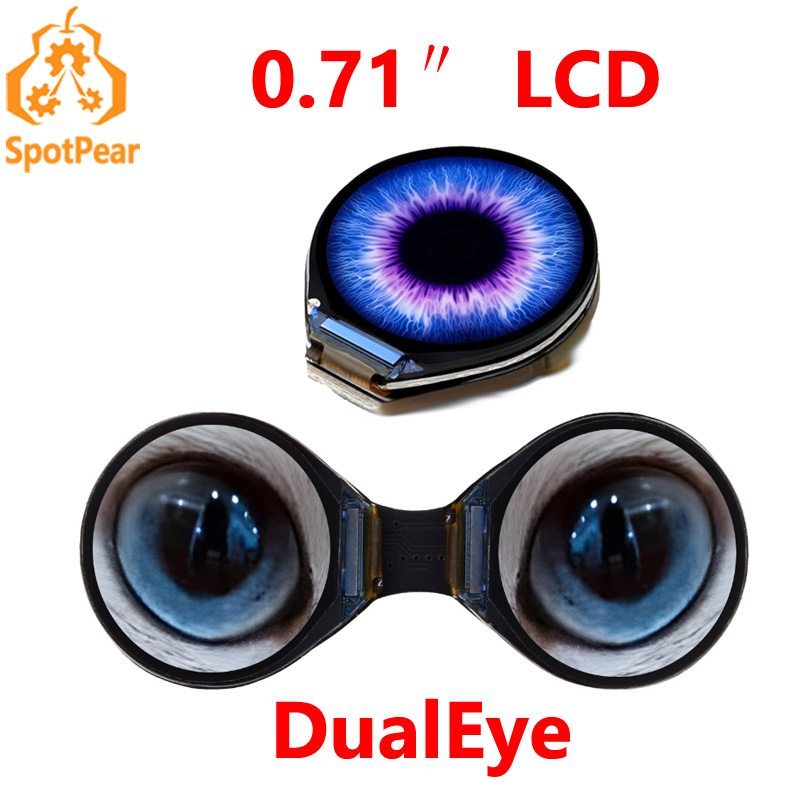 Doit Esp32 - Waveshare 0.71 inç Çift Göz Yuvarlak