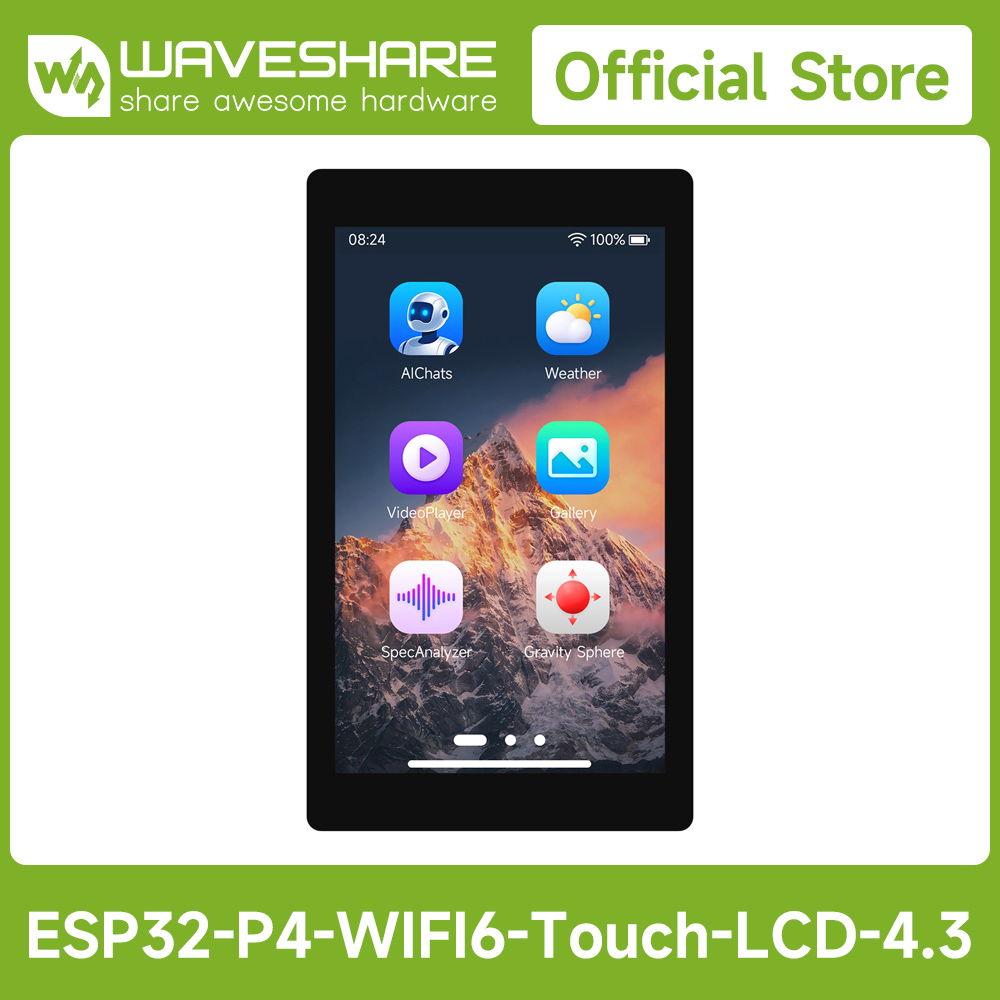 Waveshare Esp32 - Waveshare ESP32-P4-WIFI6 4,3 inç Geliştirme Kartı,